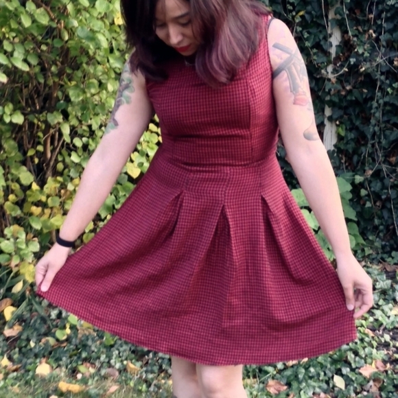 Collective Concepts houndstooth stretchy cotton blend dress sz LG - Picture 2 of 7